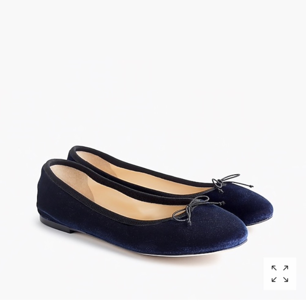 NIB J crew evie ballet flats in velvet